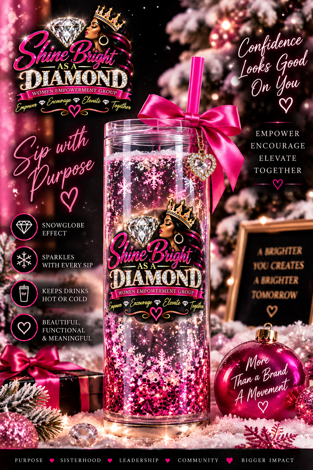 Shine Bright As A Diamond Snow Globe Tumbler