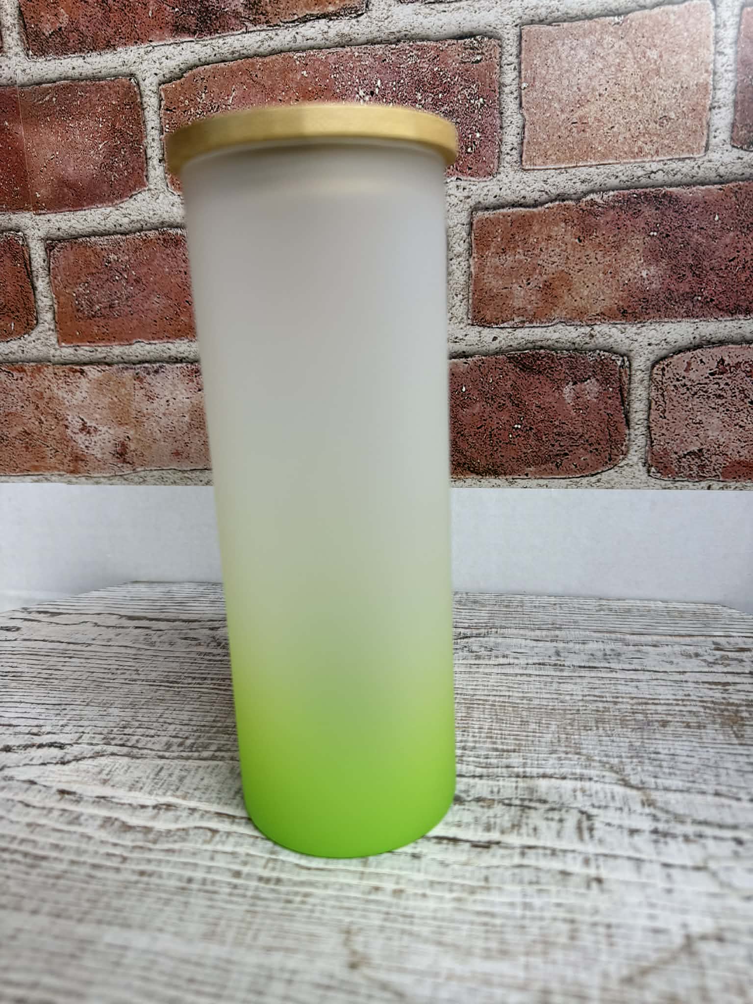 Lime Glow Frosted Glass Tumbler-17 oz