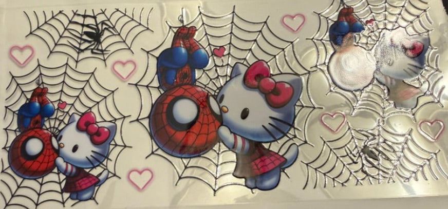 UV DTF Wrap-Spider Man and Hello Kitty
