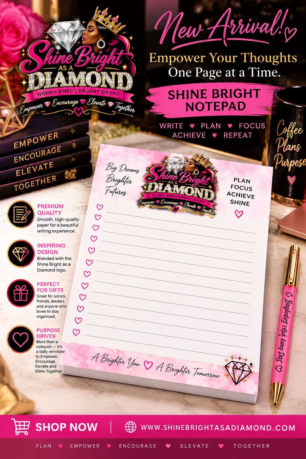 Shine Bright As A Diamond Custom Notepad