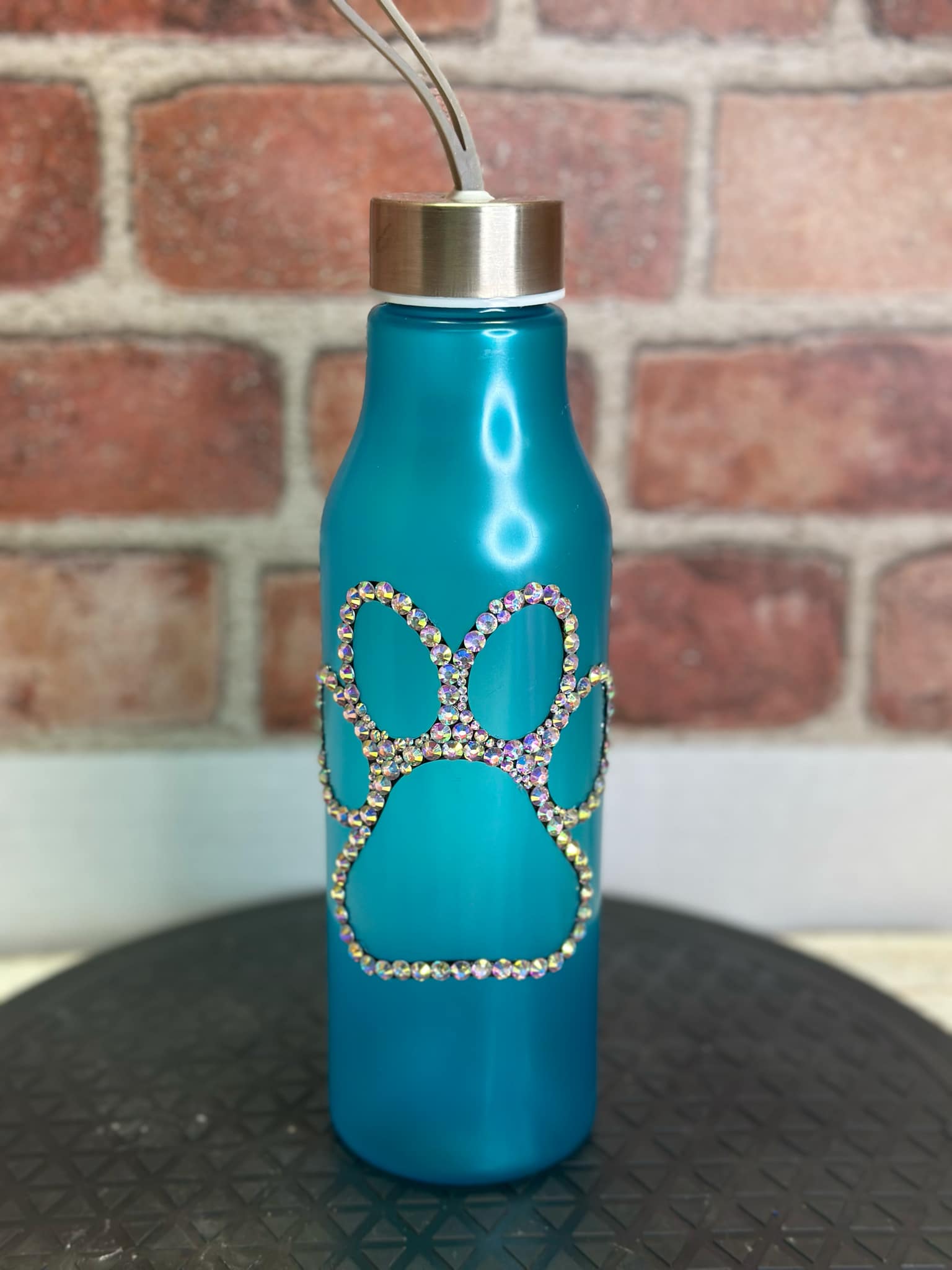 16 oz Acrylic Tumbler – Paw Print Bling Design