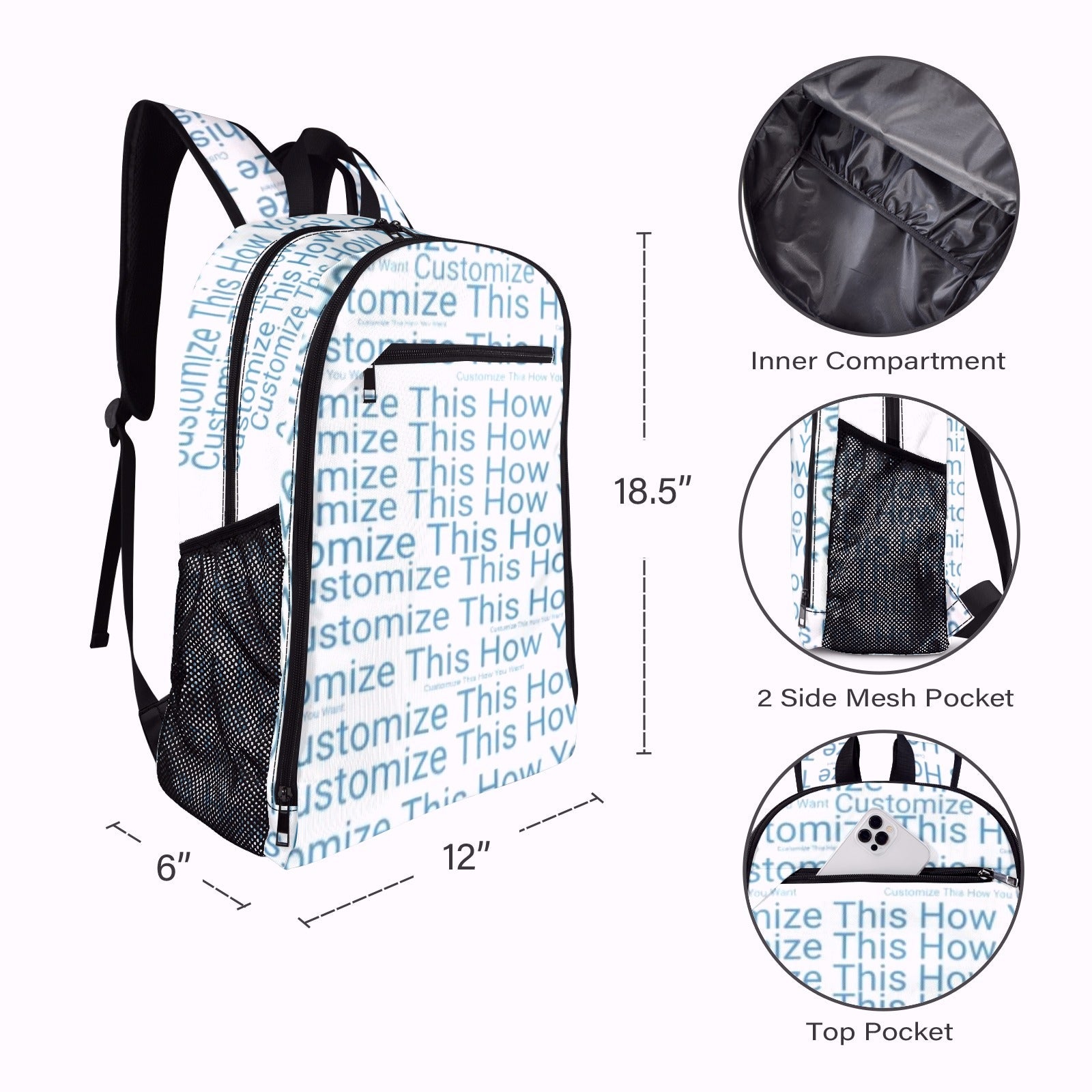 Custom All-Over Print Leisure Sports Backpack