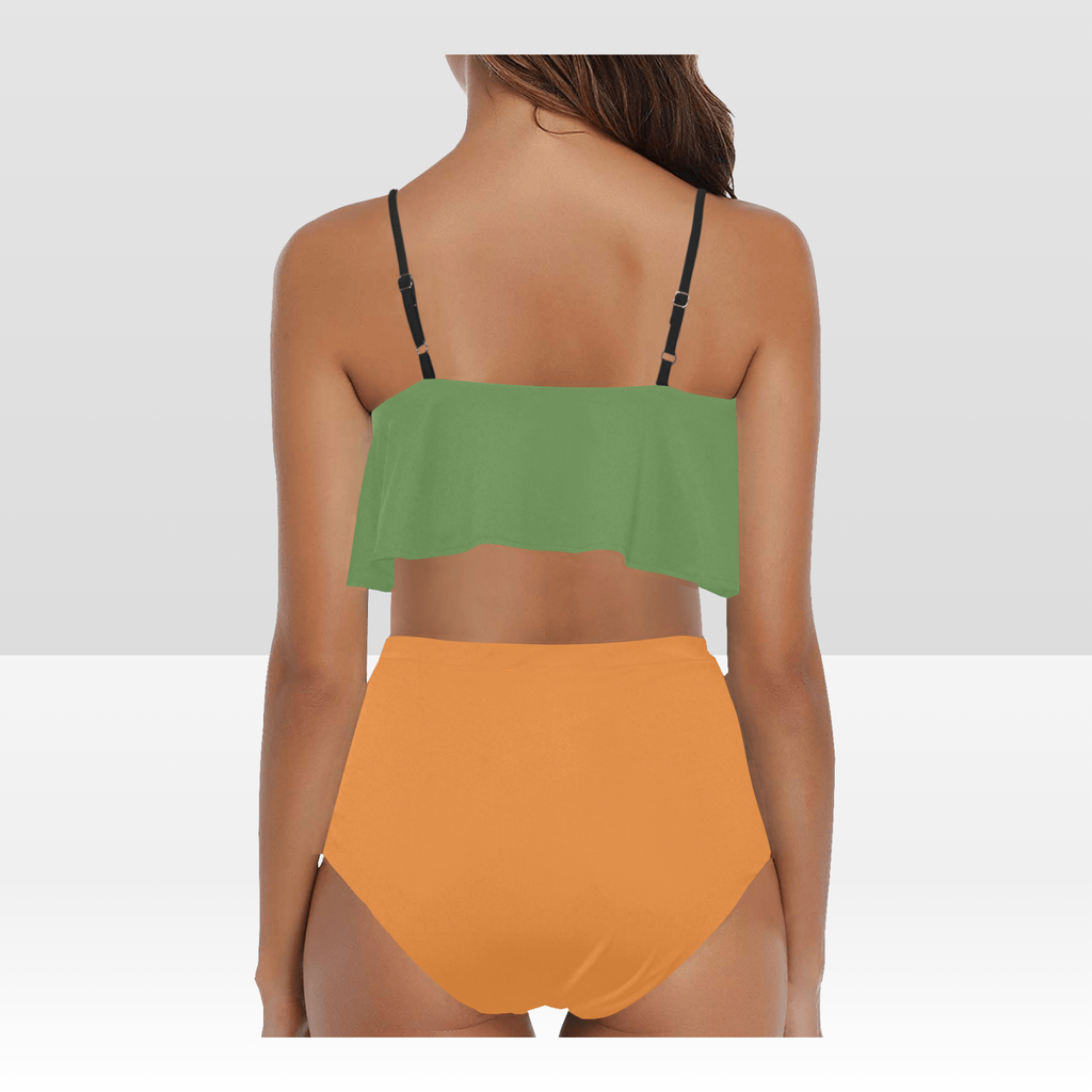 High Waisted Ruffle Bikini Set