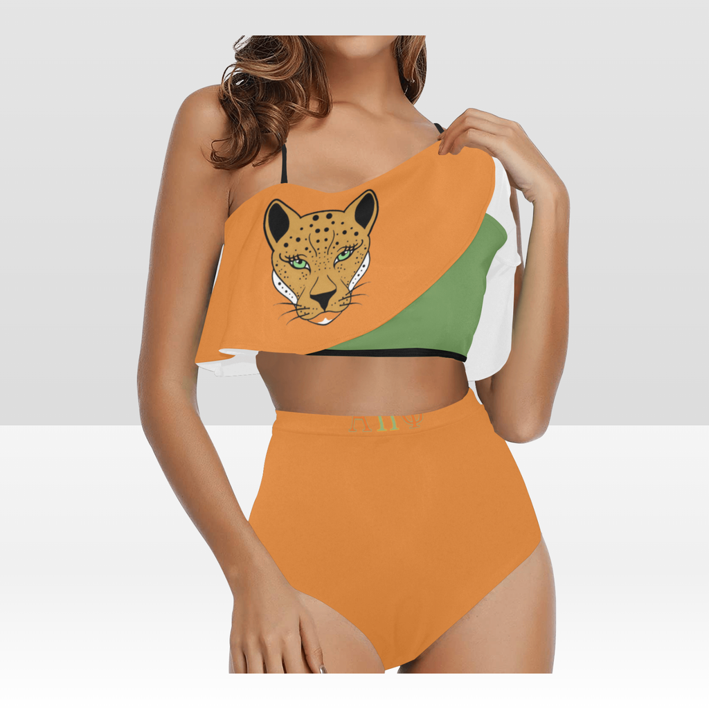High Waisted Ruffle Bikini Set