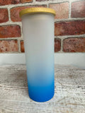 Lime Glow Frosted Glass Tumbler-17 oz
