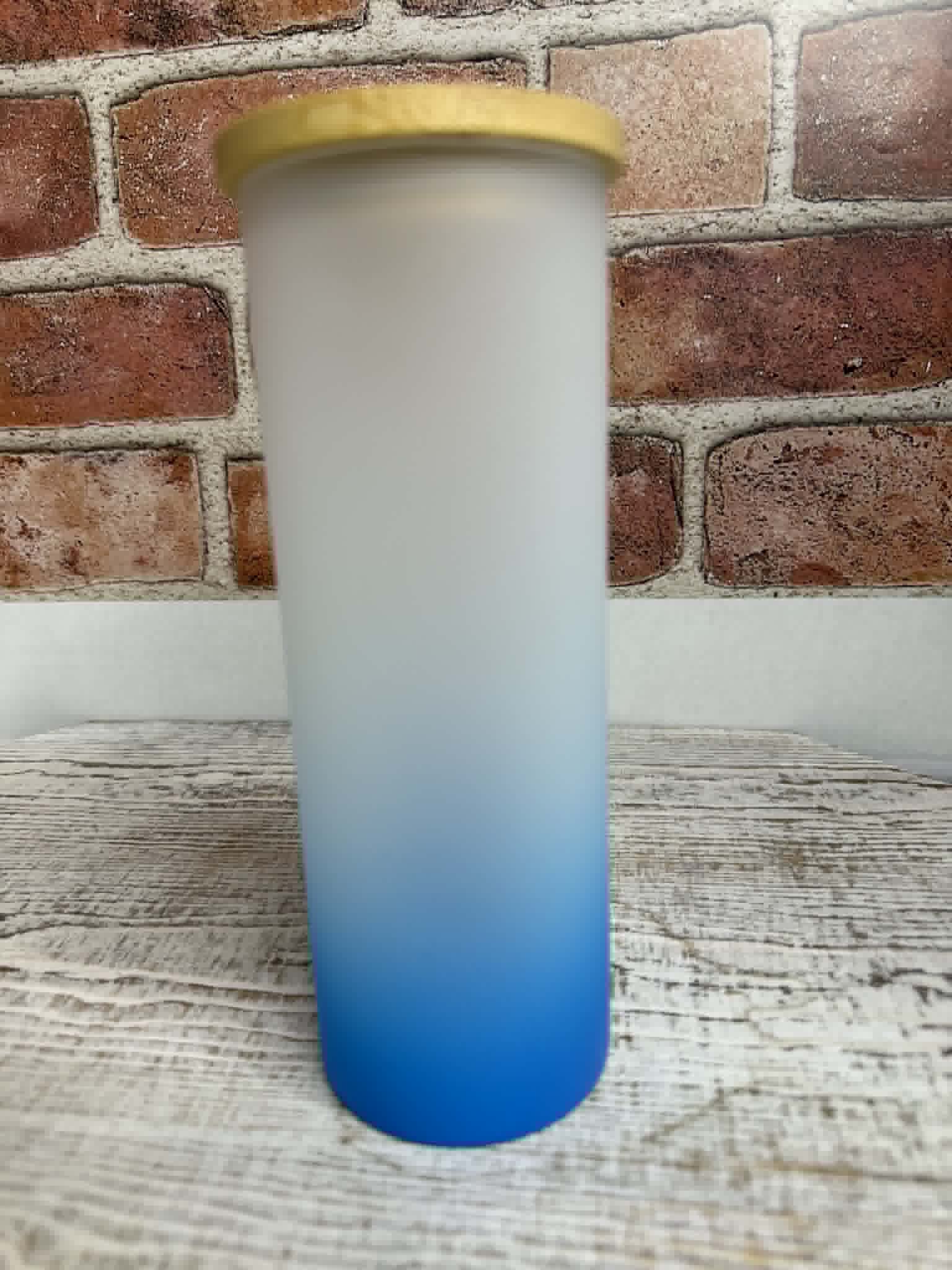 Lime Glow Frosted Glass Tumbler-17 oz