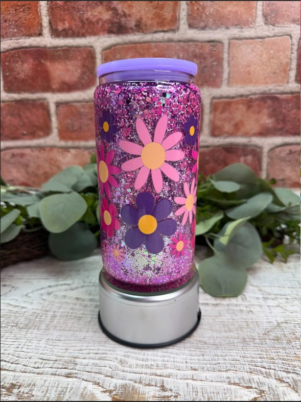 Purple Glittered Tumbler