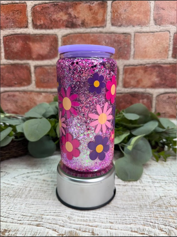 Purple Glittered Tumbler