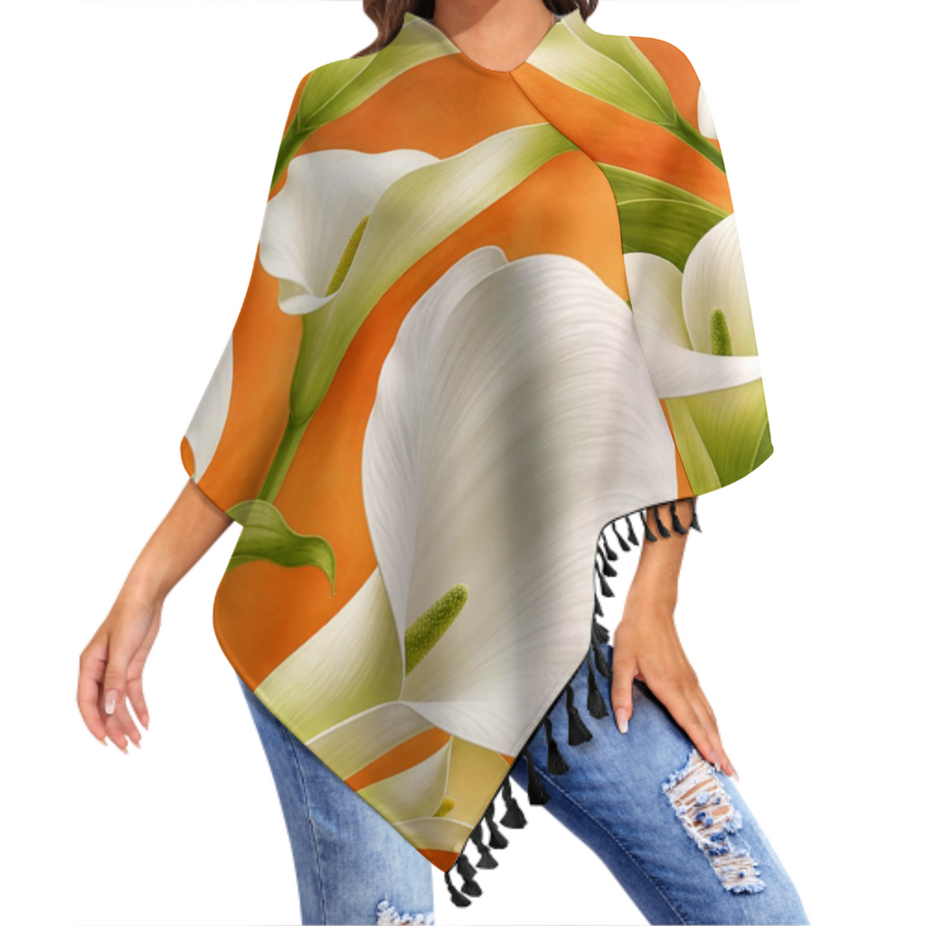 Fringed Knitted Cape