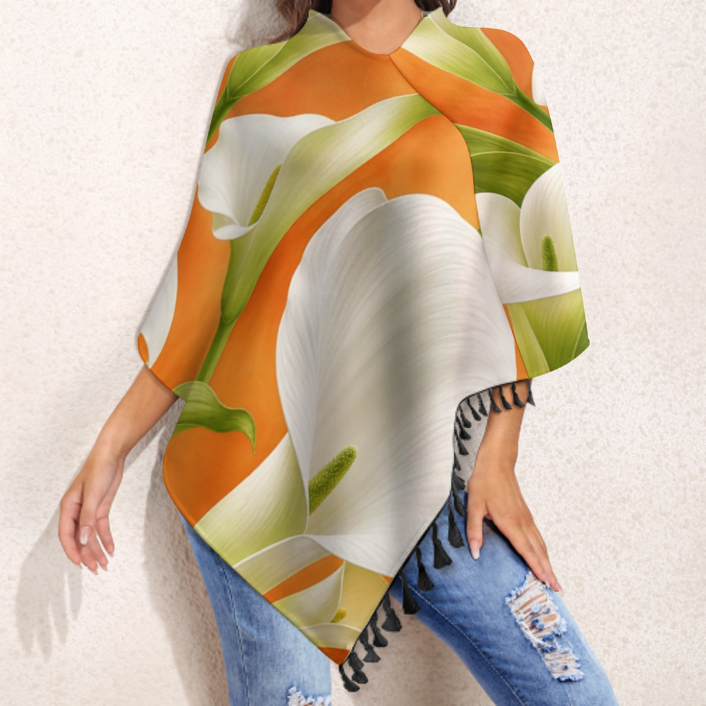 Fringed Knitted Cape